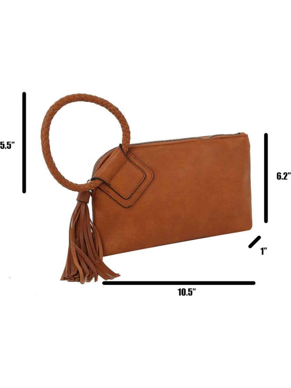 Women's Brown Leather Formal Purse Wristlet Wallet Casual Evening Handbag - Picture 2 of 6